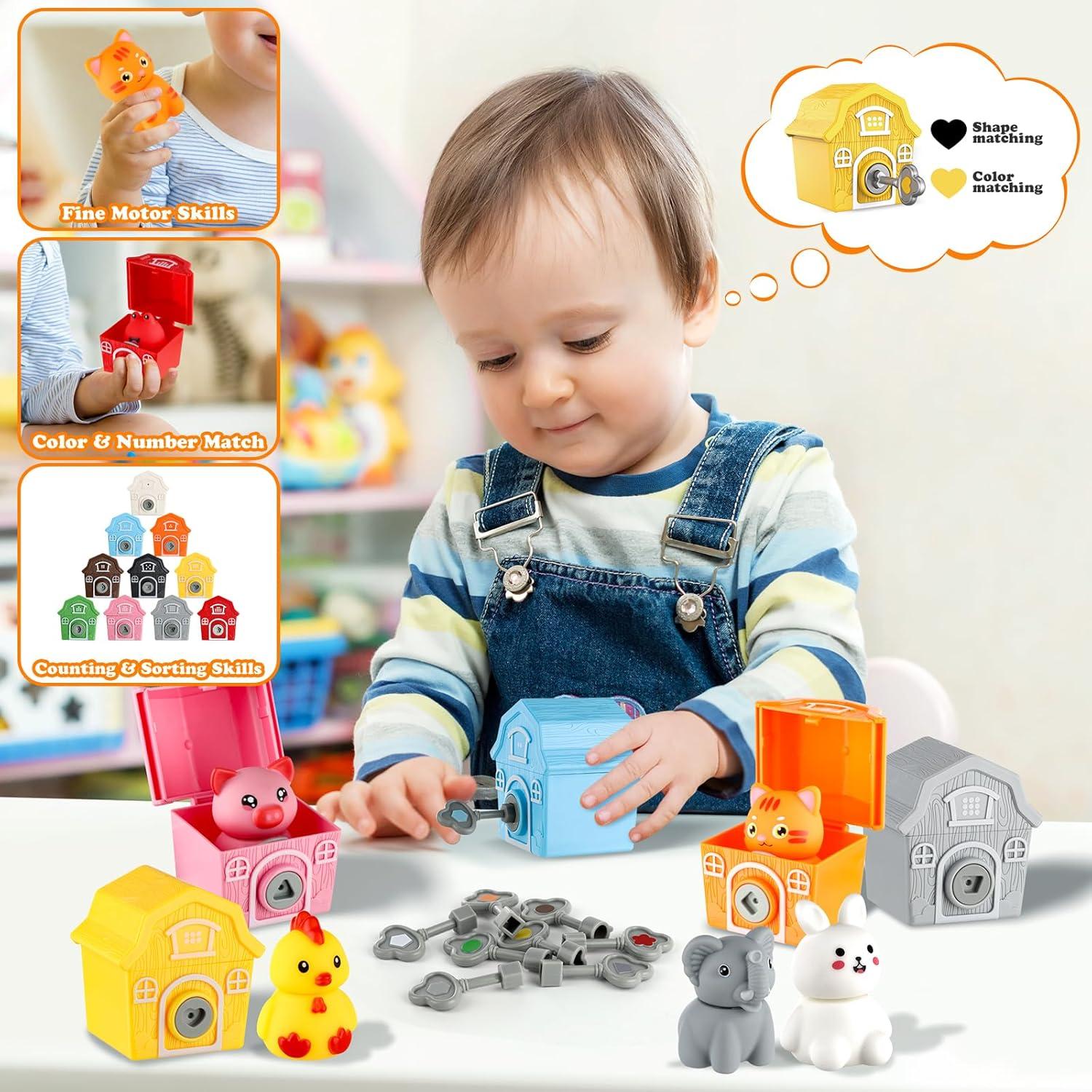 Montessori Bauernhoftiere Spielzeug Set 20-tlg. für Kinder 1-3 Jahre