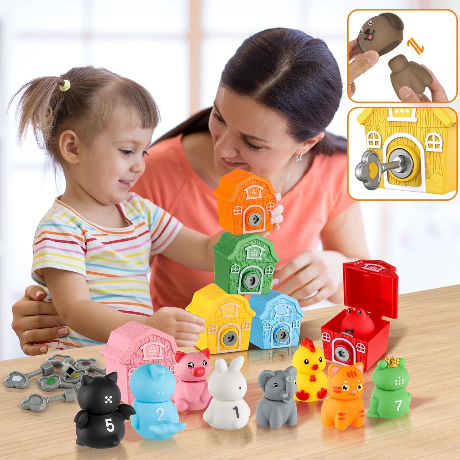 Montessori Spielzeug Kinder ab 3 Jahre 20-teiliges Bauernhoftiere Set