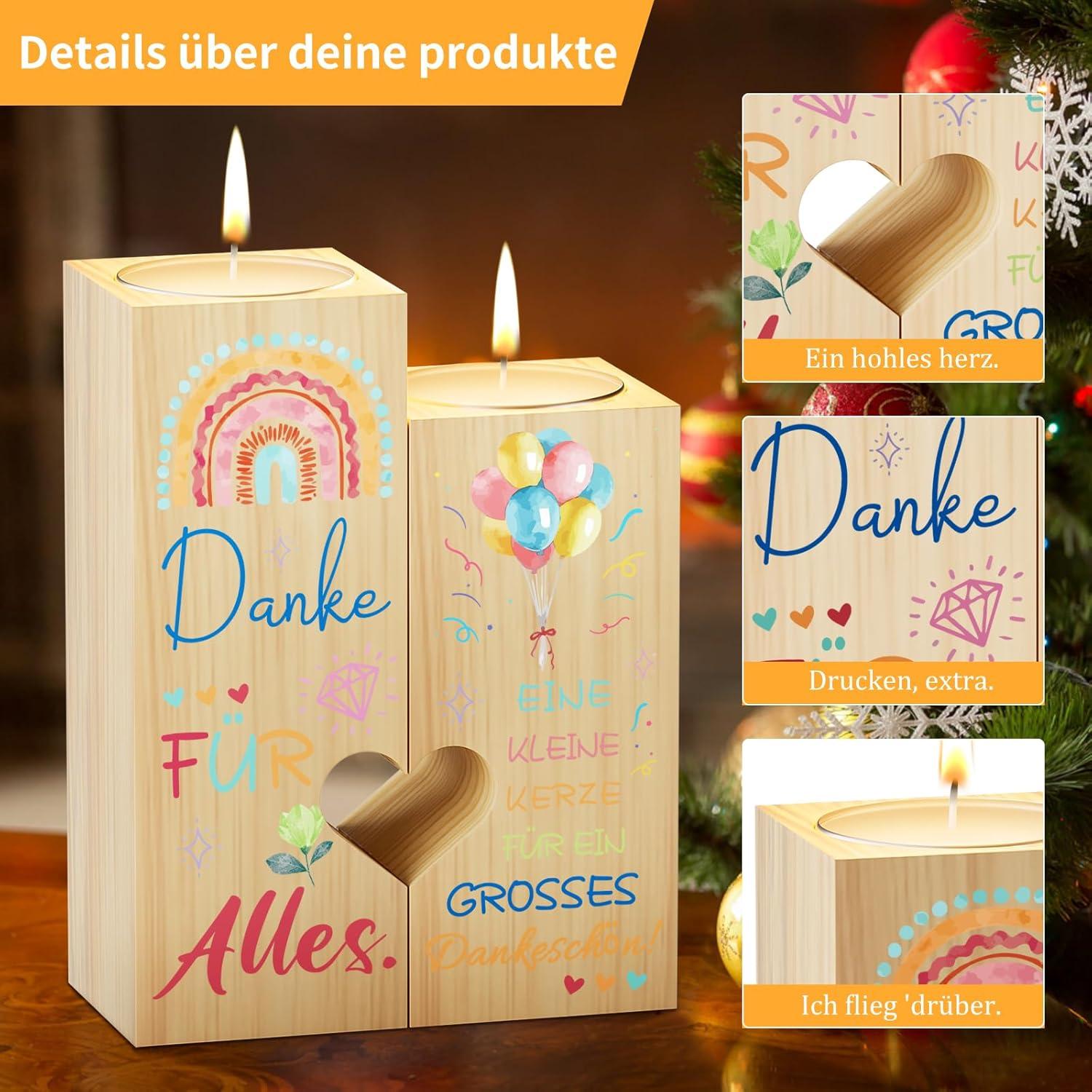Dankeschön Kerzenständer Abschiedsgeschenk Lehrerin Freundin