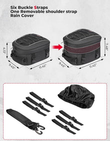 Motorradtasche wasserdicht 7-12L erweiterbar Schwarz