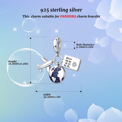 925 Sterling Silber Charm Anhänger Schmetterling Herz Zirkonia