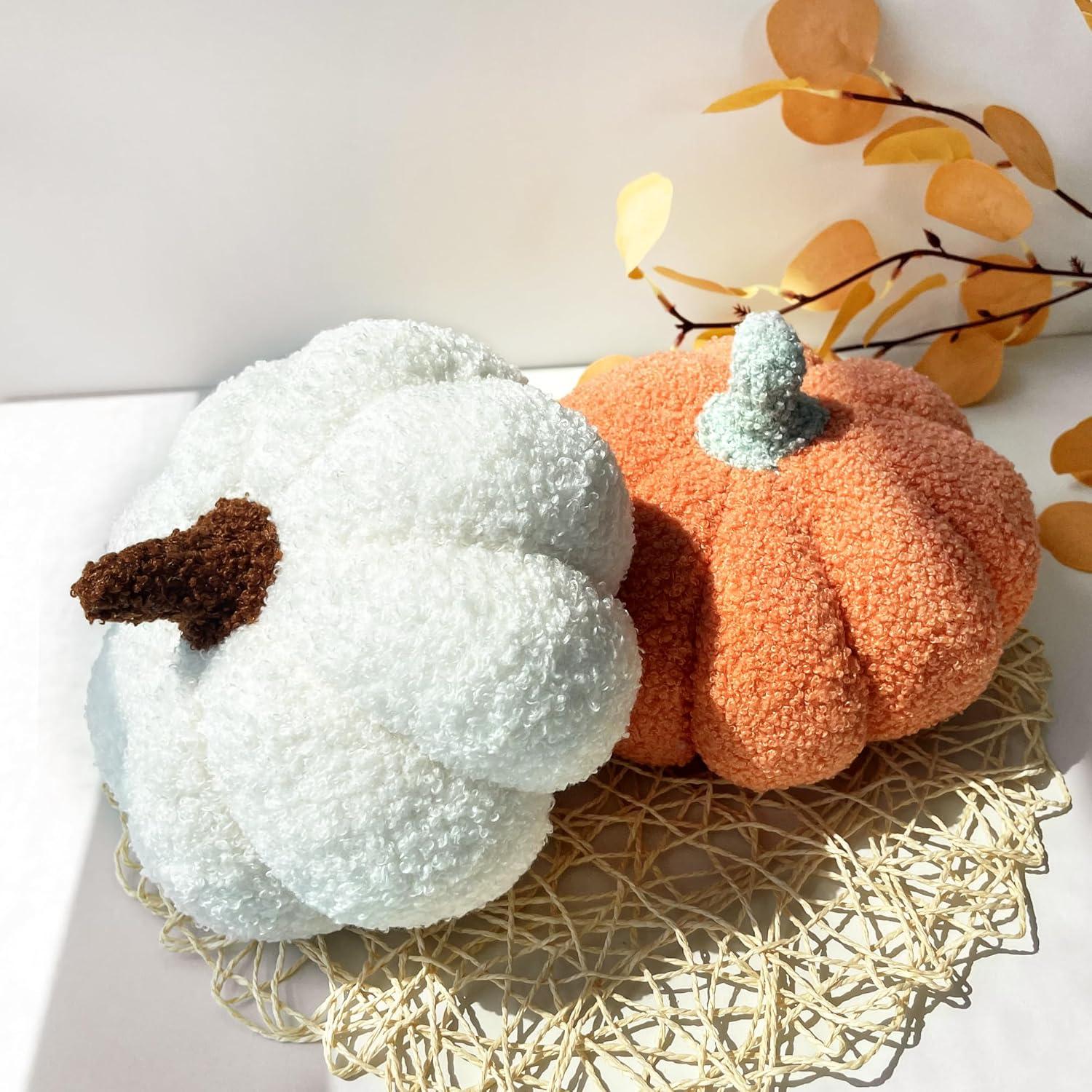 Kürbiskissen 20cm Halloween Deko Herbst Sofakissen Orange