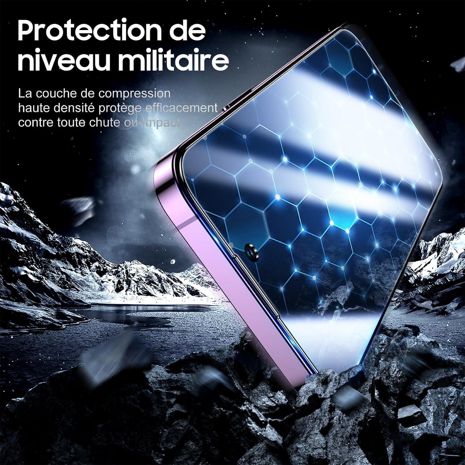 UniqueMe Panzerglas Sichtschutz für iPhone 14/13 Pro/13 - Automatische Staubentfernung, Bruchsicher, Anti-Kratzer, Anti Spy, 2 Stück Black