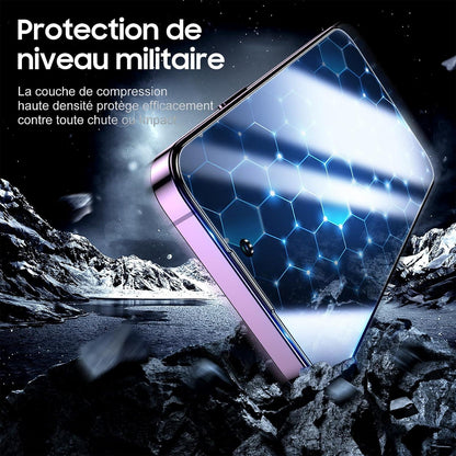 UniqueMe Panzerglas Sichtschutz für iPhone 14/13 Pro/13 - Automatische Staubentfernung, Bruchsicher, Anti-Kratzer, Anti Spy, 2 Stück Black