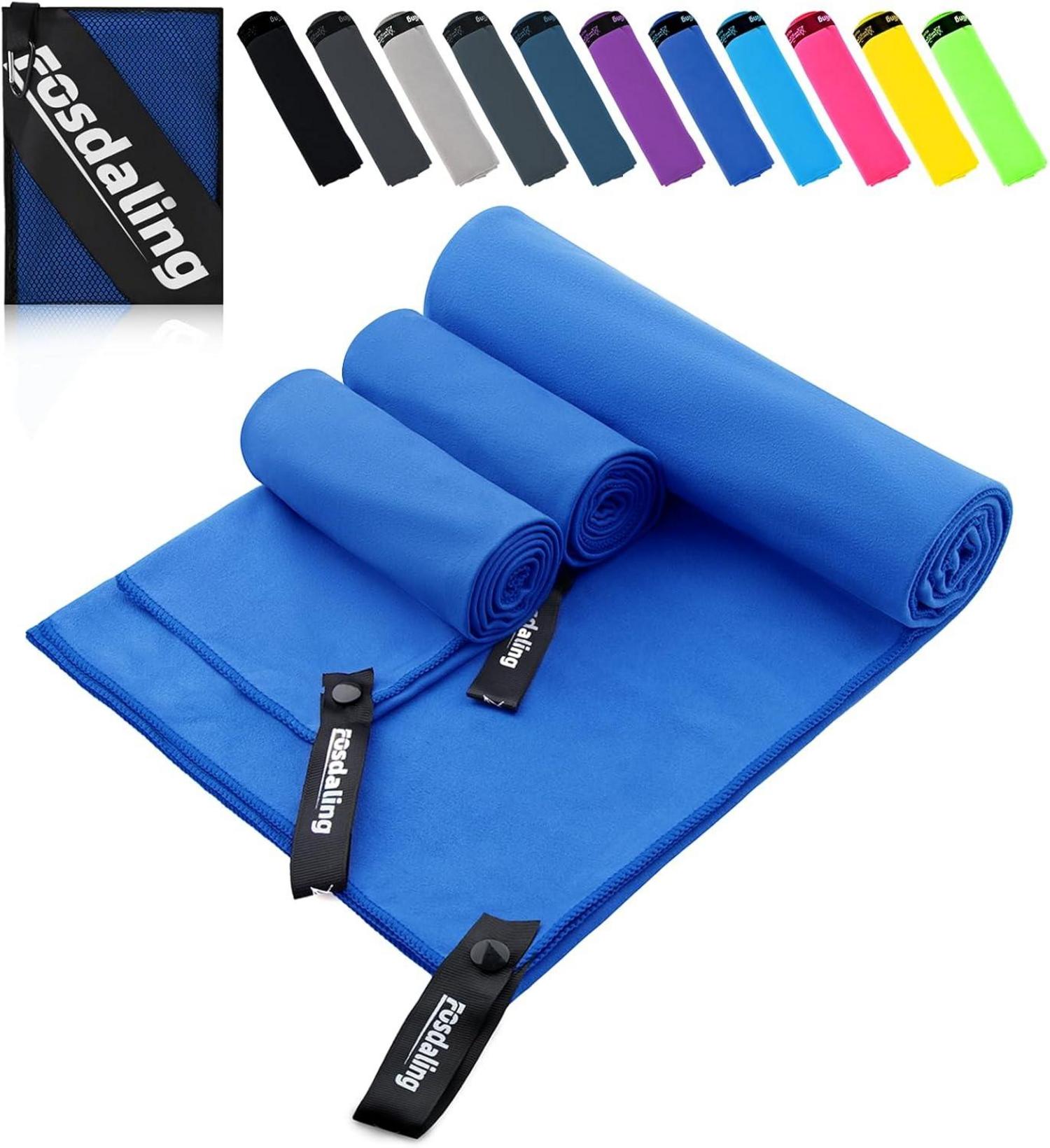 Mikrofaser Handtuch Set für Fitness & Strand, schnell trocknend