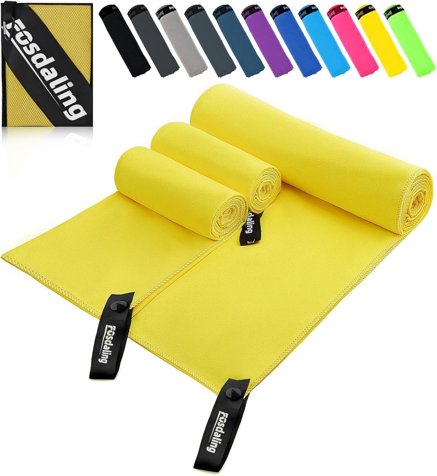 Schnelltrocknendes Mikrofaser Handtuch Set für Sport & Strand