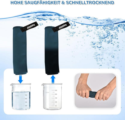 3er Set Mikrofaser Handtuch Schnelltrocknend Fitness Sport Strand Blau