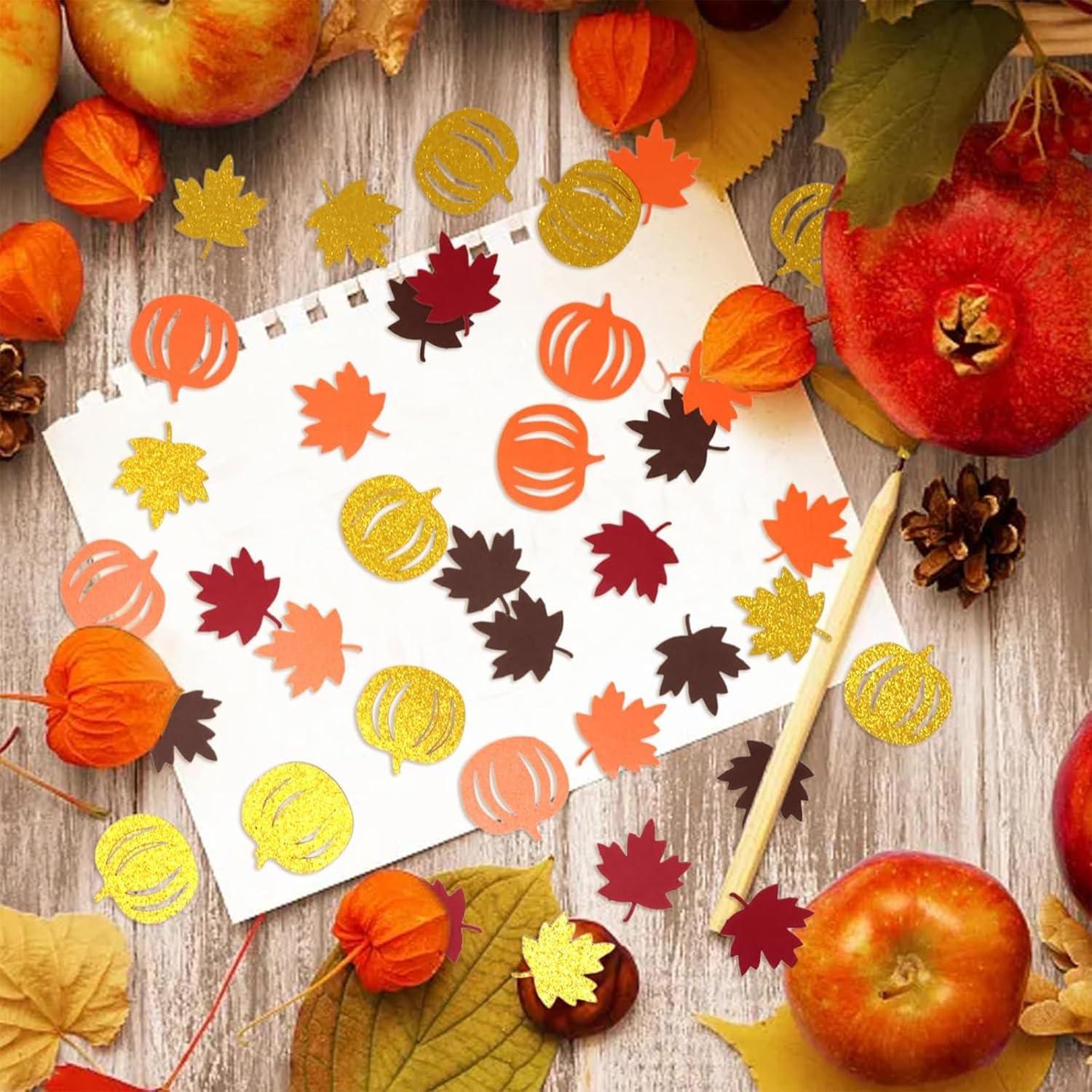 Thanksgiving Deko Kürbis Ahornblatt Konfetti Party Set