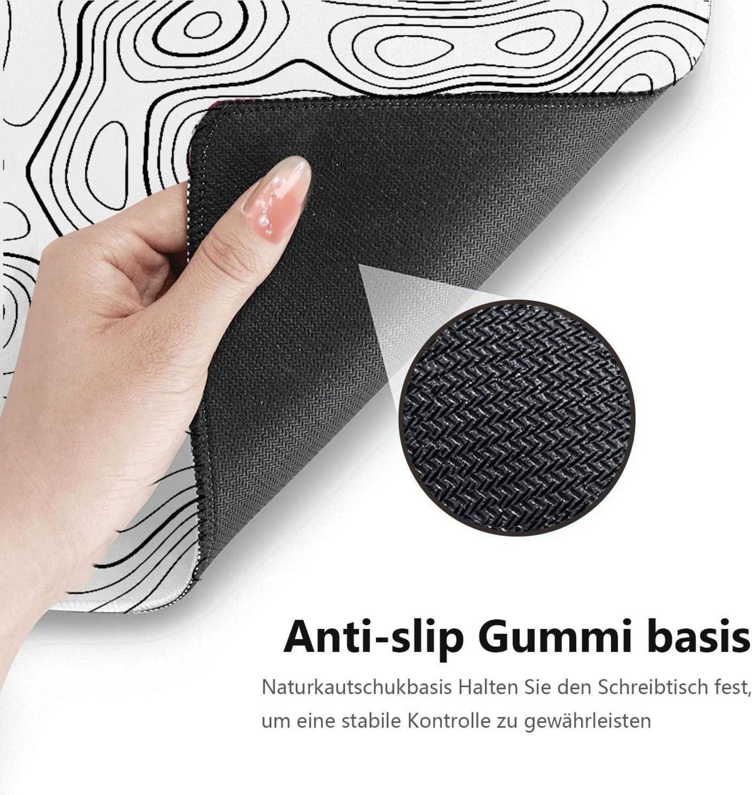 XXL Gaming Mauspad 800x300mm weiß Vernähte Kanten rutschfest wasserdicht