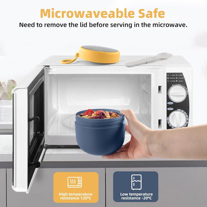 Joghurtbecher to go Kinder Snackboxen Müslibecher Klapplöffel Porridge