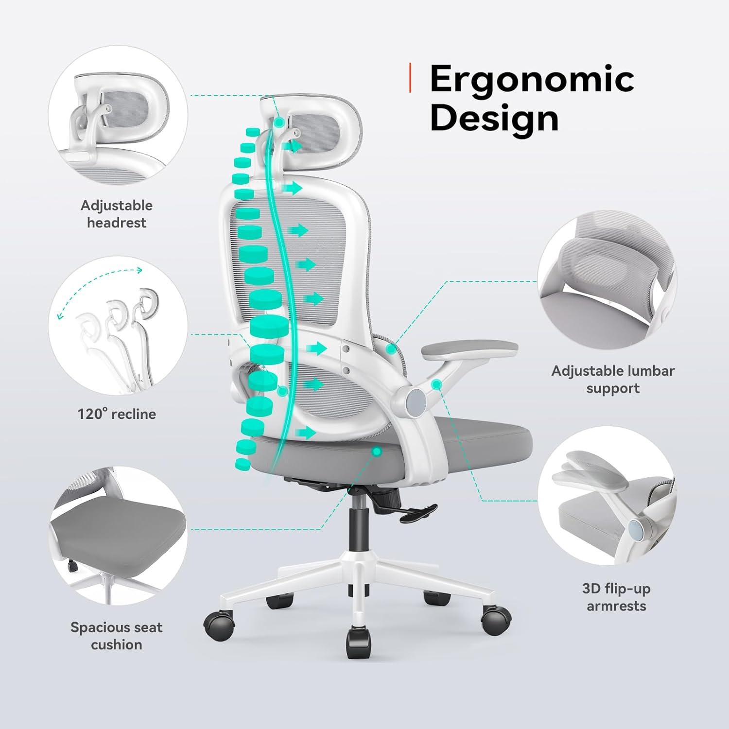 SIHOO M102C Ergonomischer Bürostuhl mit Netzrücken und Lendenwirbelstütze