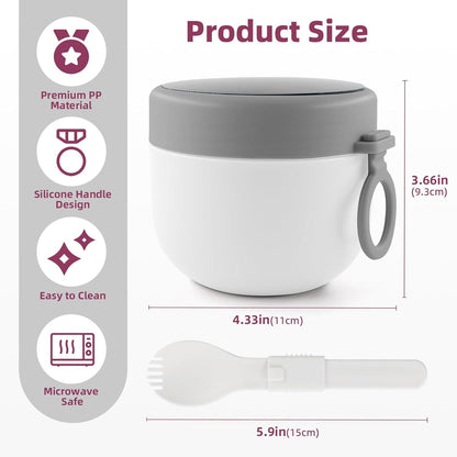 Joghurtbecher to go mit Klapplöffel 650ml Müslibecher