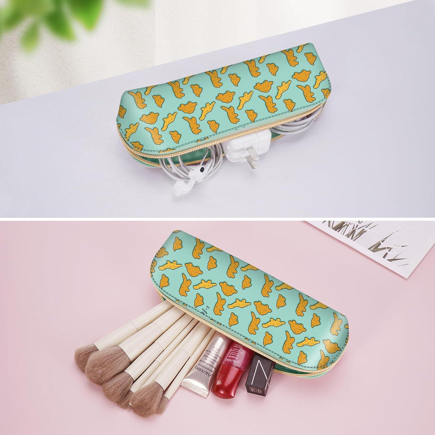Schwarzes PU-Federmäppchen, große Kapazität, Stiftetasche Kosmetik-Tasche