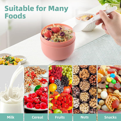 Joghurtbecher to go Kinder Snackbox Müslibecher Klapplöffel Porridge Müsli