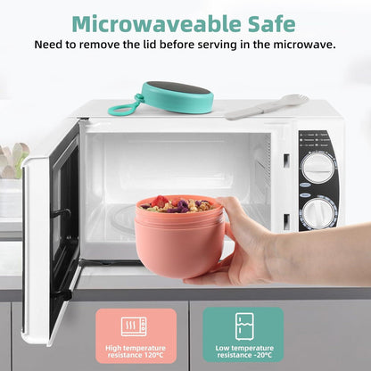 Joghurtbecher to go mit Klapplöffel, Müslibecher to go für Kinder