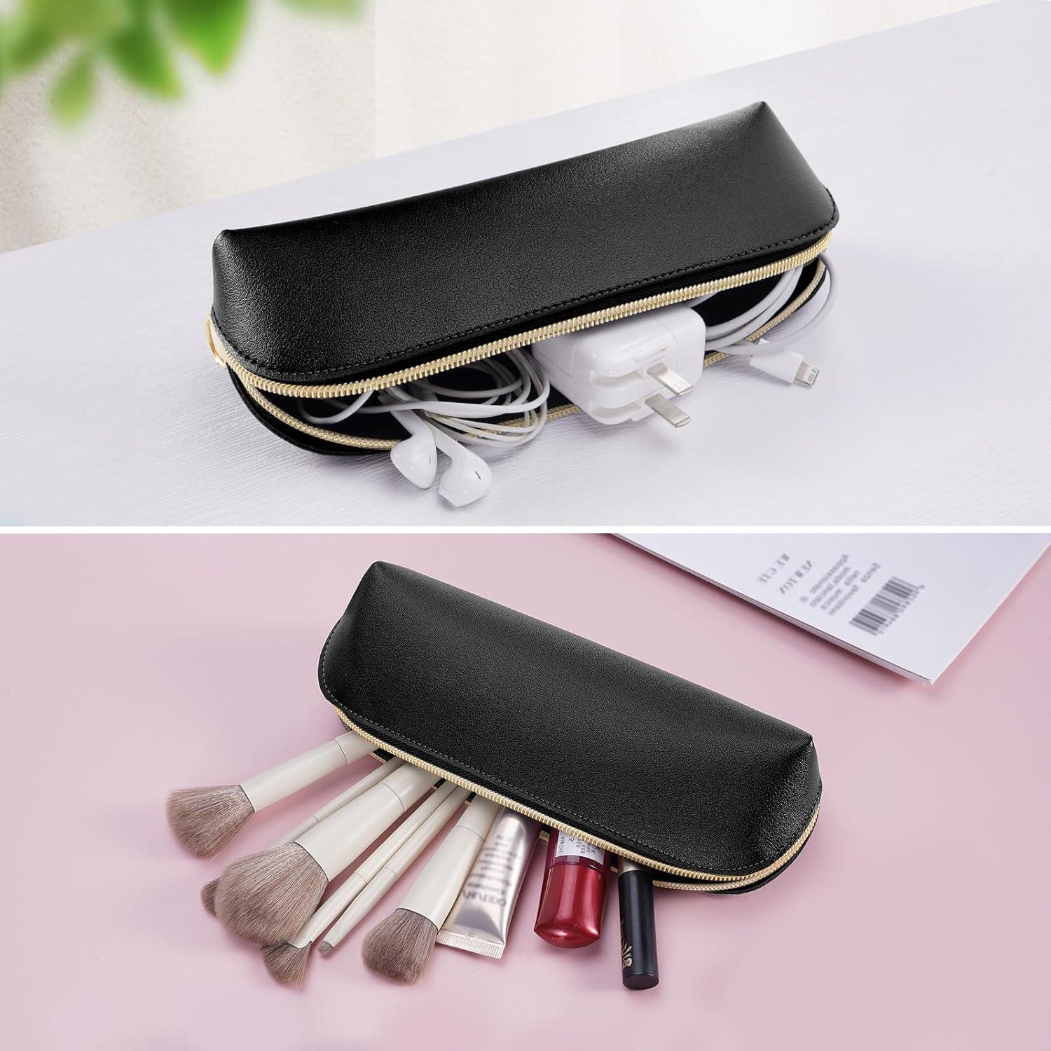 Große Kapazität PU-Federmäppchen Schwarz Stiftetasche Tasche