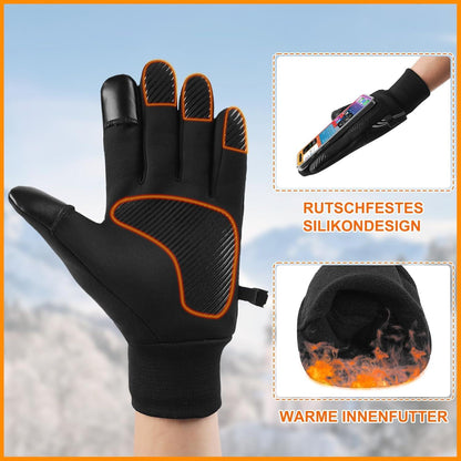 Fahrradhandschuhe Winter Herren Damen Winddicht Wasserdicht Touchscreen Rutschfest Warm Outdoor Sport