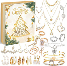Schmuck Adventskalender Damen Weihnachten Armband Halskette Ring