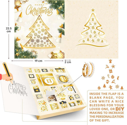 Schmuck Adventskalender 2024 für Frauen Mädchen Goldene 24