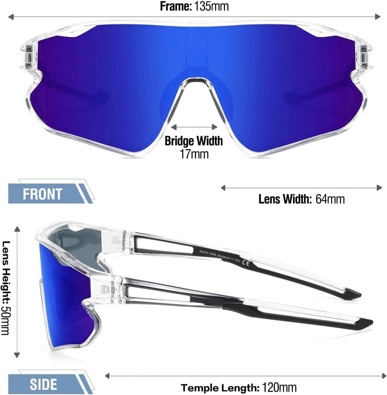 DUCO Kinder Baseball Sonnenbrille TR90 Rahmen UV400 DK268