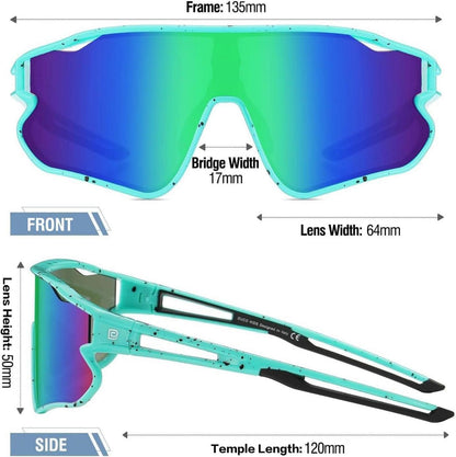DUCO Kinder Sport Sonnenbrille UV400 TR90 Rahmen DK268 Blau