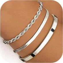 Stapelarmband Damen Gold 14 Karat Vergoldet Edelstahl Perlen Ketten