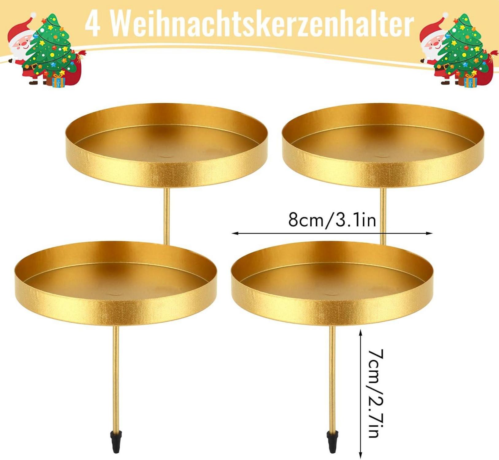 6er Set Metall Kerzenhalter Schwarz für Stabkerzen 8x7 cm