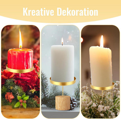 Kerzenhalter Adventskranz Stabkerzen Stumpenkerzen Schwarz Metall