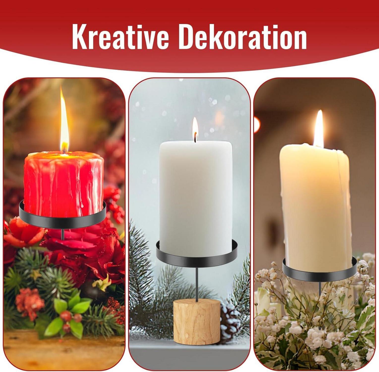 6er Set Schwarz Metall Kerzenhalter für Advents-, Hochzeits- und