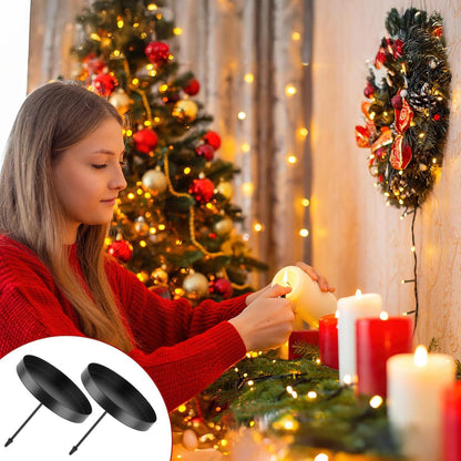 6er Set Kerzenhalter Stumpenkerzen Schwarz Metall Weihnachten Hochzeit Party