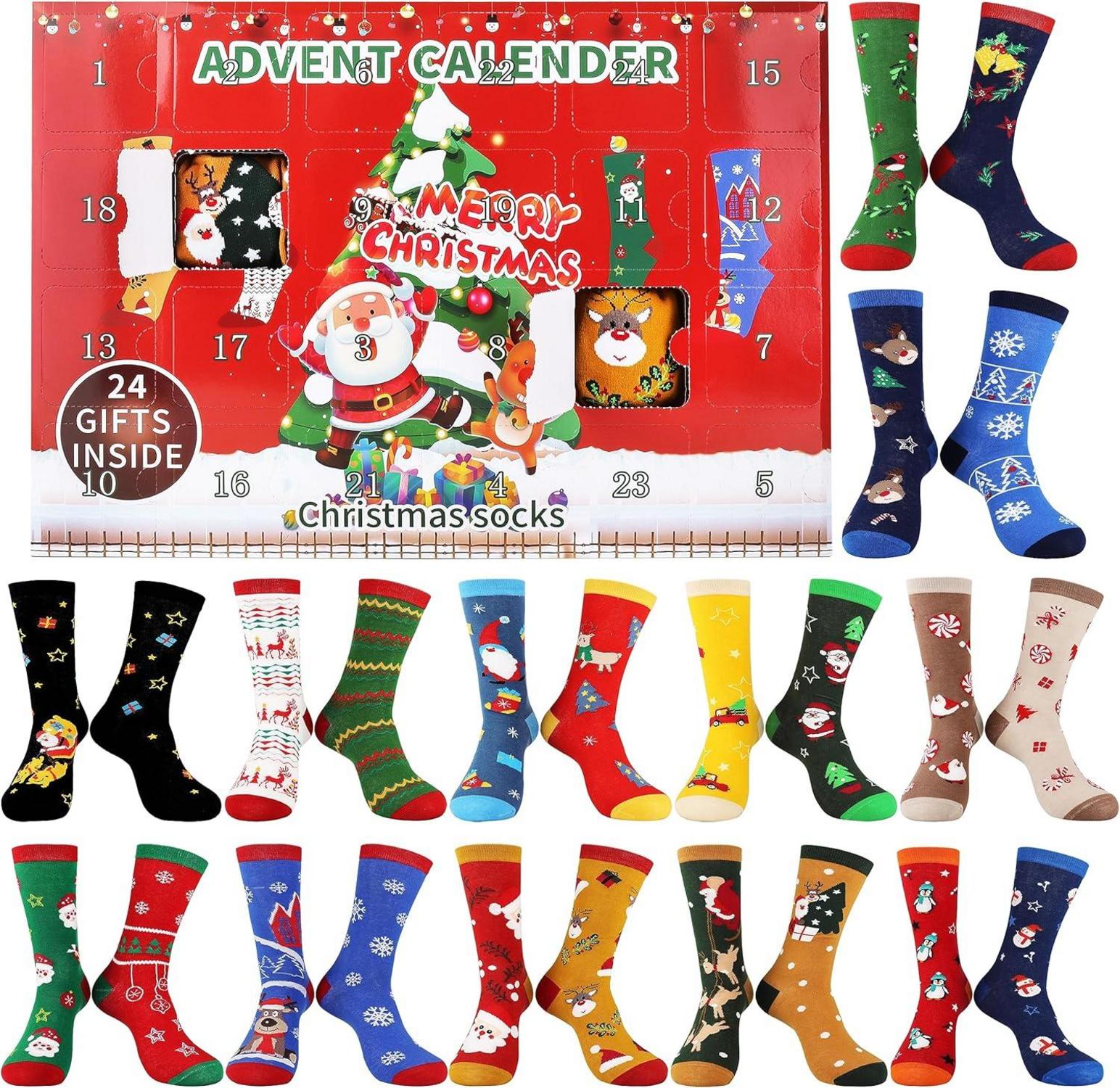 Adventskalender Männer Socken 2024 Weihnachtssocken Wihnachtskalender