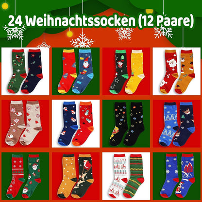Adventskalender Männer Socken 2024 Weihnachtskalender 43-46