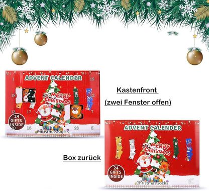 Jeasona Adventskalender Männer Socken 43-46 Weihnachtssocken Füllung 2024