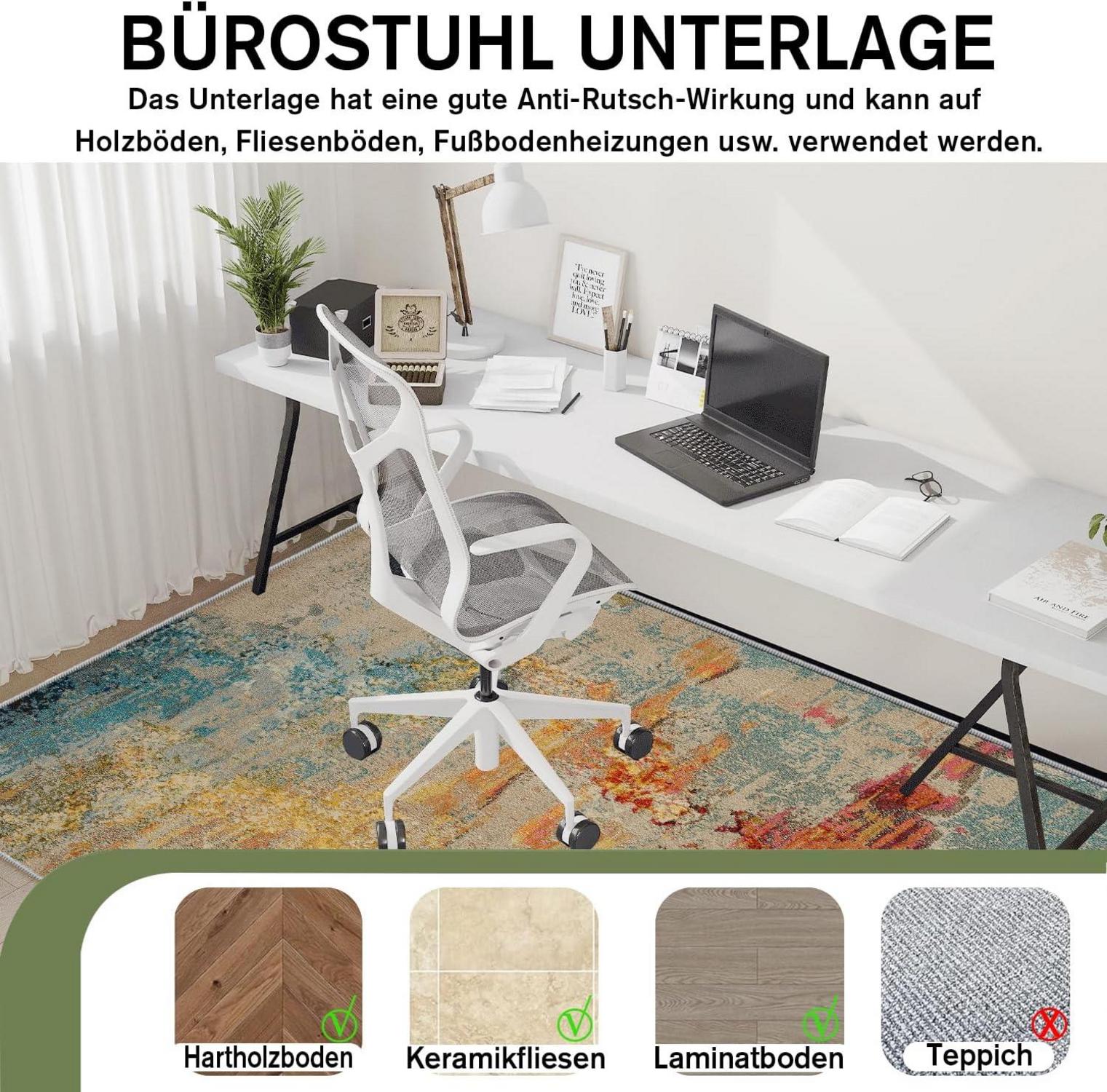 Bürostuhl Unterlage 90x150cm Hartboden Gaming Stuhlmatte Kratzfest