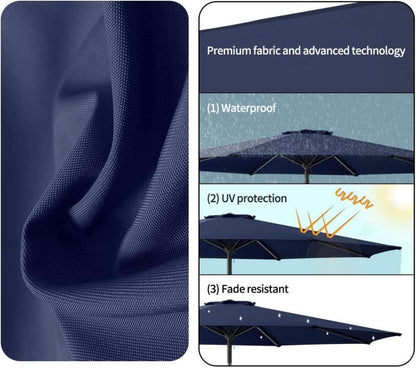 Sonnenschirm Ersatzbezug 270cm Anthrazit UV80+ wasserdicht Windfest