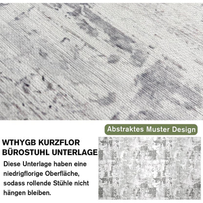 Graue WTHYGB Bürostuhl Unterlage 90x150cm für Hartböden