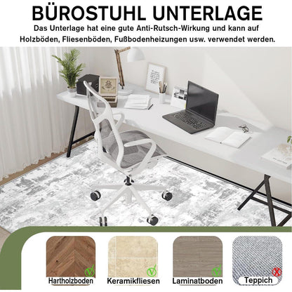 Graue WTHYGB Bürostuhl Unterlage 90x150cm für Hartböden