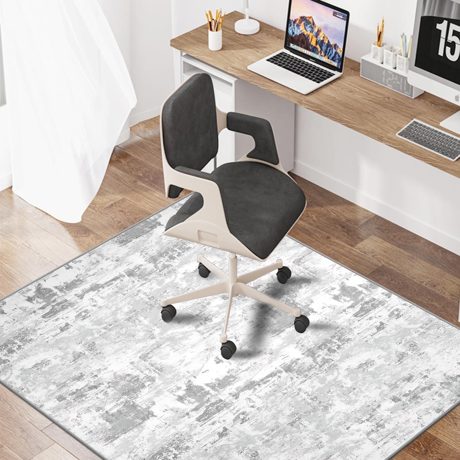 Bürostuhl Unterlage 90x150cm Gaming Stuhlmatte Grau rutschfest