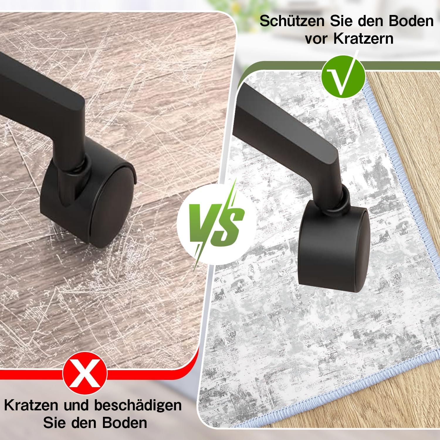 Bodenschutzmatte Hartböden 90x150cm Grau rutschfest Schreibtischstuh