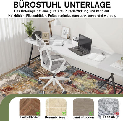 Bürostuhl Unterlage 90x120cm Bodenschutzmatte Hartböden Gaming