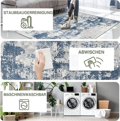 Bürostuhl Unterlage 90x150cm Gaming Stuhlmatten Bodenschutzmatte Blau Grey