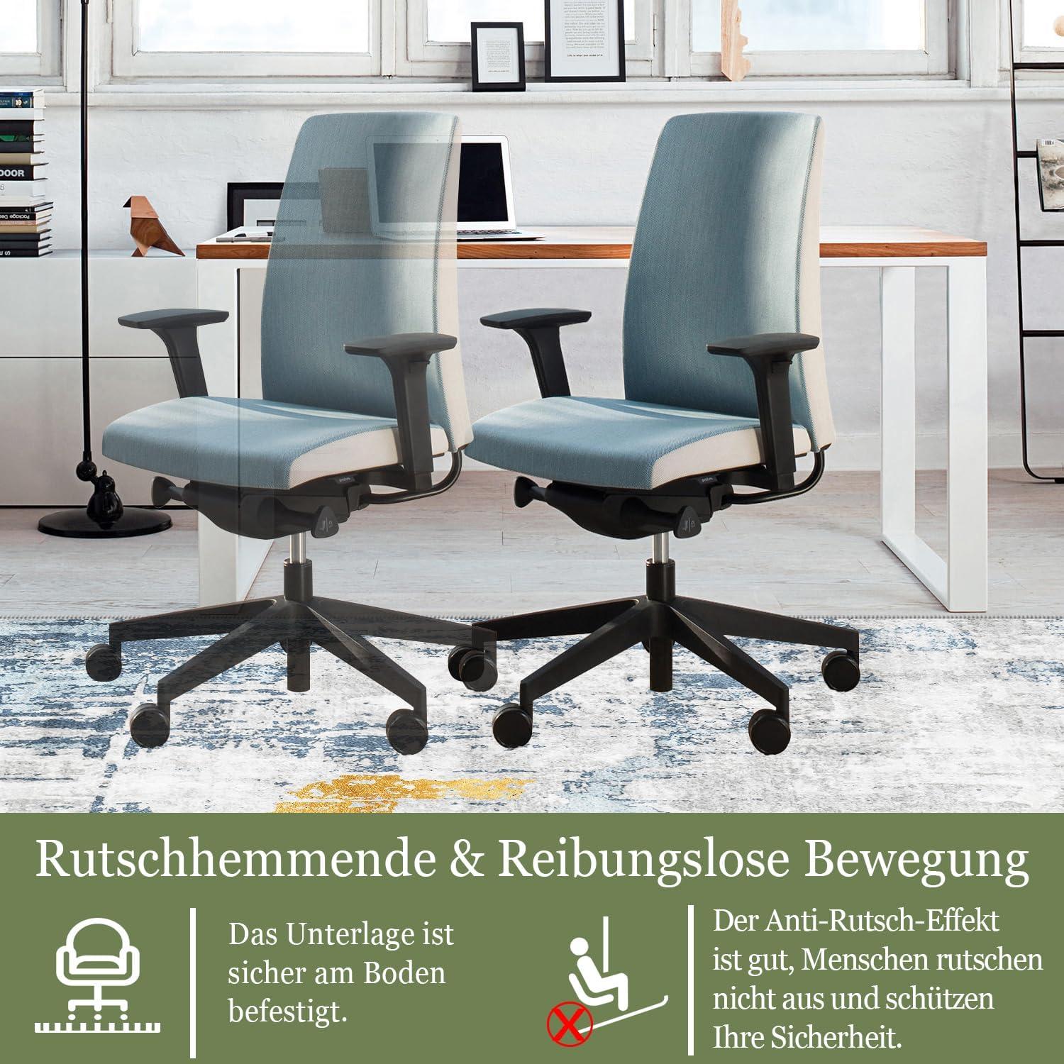 Schreibtischmatte Hartholz Bürostuhl Unterlage 90x150cm rutschfest