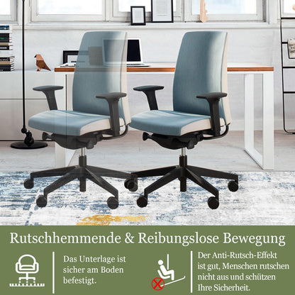 Schreibtischmatte Hartholz Bürostuhl Unterlage 90x150cm rutschfest