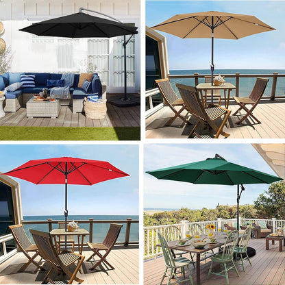 Ersatzbezug Sonnenschirm 270cm Anthrazit UV Schutz Strand Terrasse