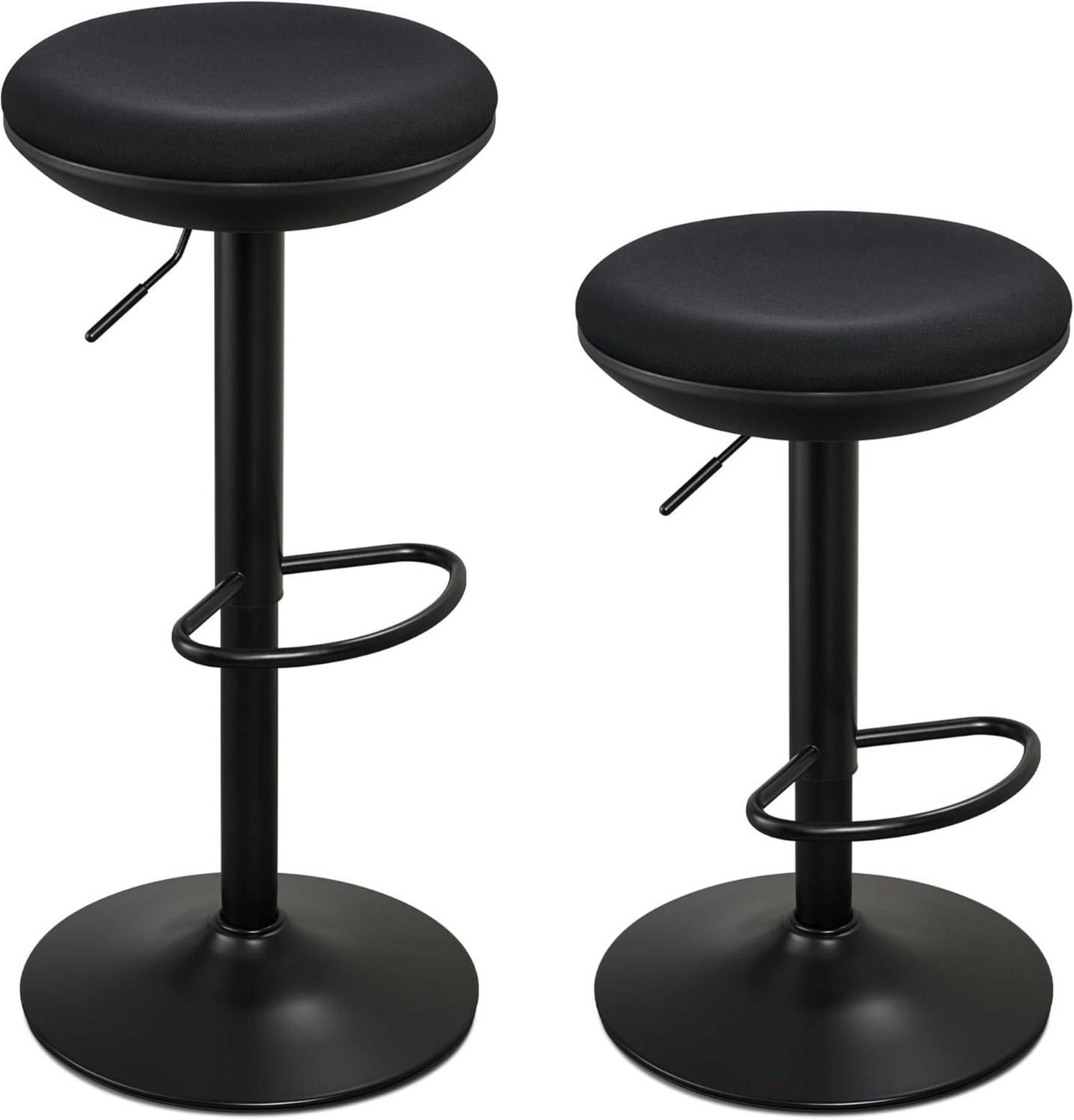 2er Set Höhenverstellbare Barhocker mit Rückenlehne für Küche und Bar
