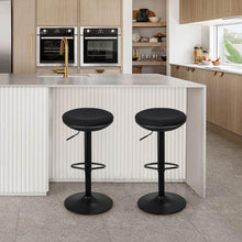 Höhenverstellbare Barhocker 2er Set mit Rückenlehne, Schwarz