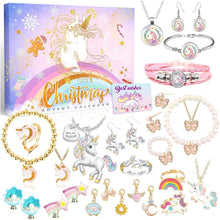 Adventskalender Mädchen 2024 Einhorn Schmuck 24 Tage