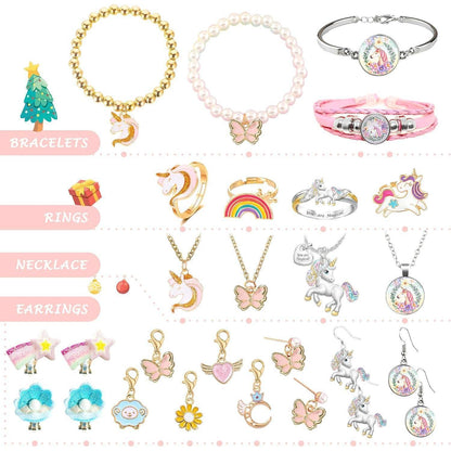 Adventskalender Mädchen 2024 Einhorn Schmuck 24 Tage