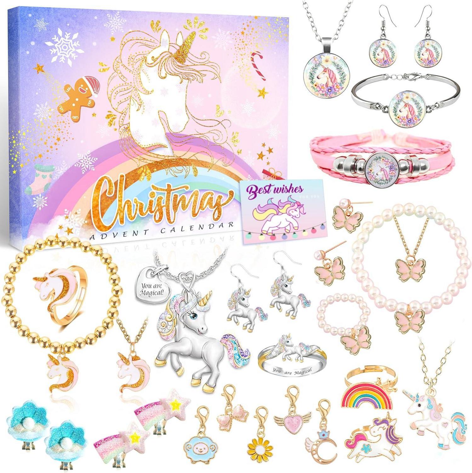Adventskalender Mädchen Einhorn Schmuck Weihnachten Geschenk