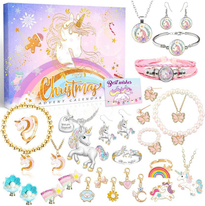 Adventskalender Mädchen Einhorn Schmuck Weihnachten Geschenk